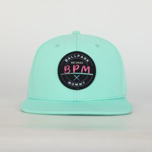 High Quality 6 Panel Custom Golf Fitted Hat Flat Brim Rubber <b>Patch</b> Waterproof Polyester Stylish Performance Outdoor Beach - Product Image 2