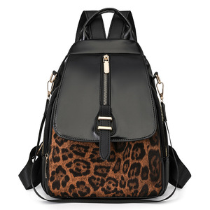 2025 automne nouveau commerce extérieur rétro décontracté PU sac à dos étanche à la mode imprimé contraste couleur mode extérieur tout match grand - Product Image 6