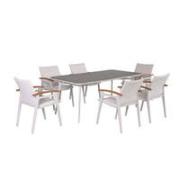 Ensemble de meubles de patio en bois de teck chaise de Table à manger extérieure en aluminium étanche pour jardin balcon cour