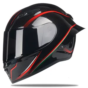 Casque De moto De course professionnelle, visage complet, finition De peinture en carbone, étui De Kak Motocross, approuvé par le Dot