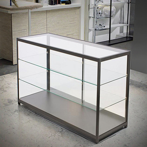 Modern Luxury MDF &amp; Tempered Glass LED-Lit Eco-Friendly <strong>Corner</strong> <strong>Display</strong> <strong>Cabinet</strong> for Jewelry Retail Store Fixtures - Product Image 4