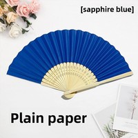 Kipas Lipat Wanita Desain Kuno Gaya Cina dengan Tema Bunga Sakura, Kipas Tari Portabel DIY yang Dicat, Terbuat dari Kertas