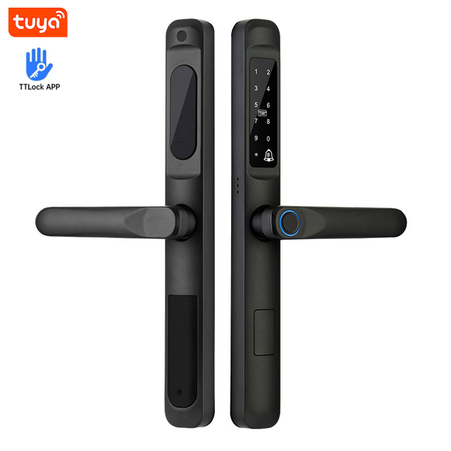 Vertexis Tuya Smart Home WiFi App Remote Control Battery-Powered Slim Aluminum Digital Keypad Cloud Wood Door Smart Lock