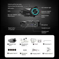 Intercom de casque de moto FreedConn R3 Pro, duplex intégral, FM, WiFi, enregistreur vidéo 2K pixels, caméra pour Bluetooth, 6 motards