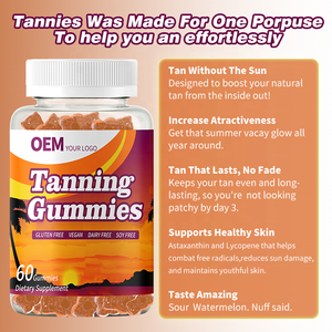 Gomitas Bronceadoras de Marca Privada OEM, Beta-caroteno, Licopeno y Astaxantina, Gomitas Bronceadoras sin Sol con Vitamina C y E - Product Image 2