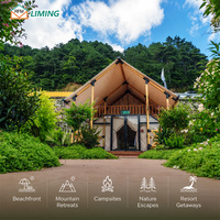 Tente de glamping safari à deux étages, tente d'hôtel de luxe à deux niveaux pour complexe hôtelier, camping, hébergement en maison d'hôtes