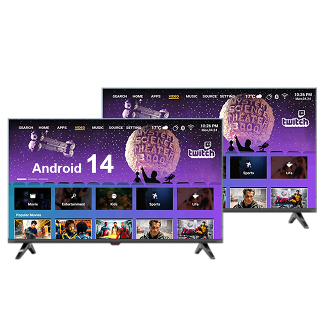 43 32 42 Inch Android 14 LED LCD Smart TVs with HD Definition for Hotel Use