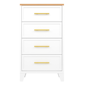 Mesitas de noche blancas de 4 cajones, mesita de noche para dormitorio con cómoda, muebles para el hogar, almacenamiento de Metal para sala de estar - Product Image 3