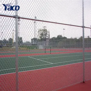 Clôture de court de tennis de garde-corps de stade de basket-ball de maille de chaîne en métal vert enduit de PVC