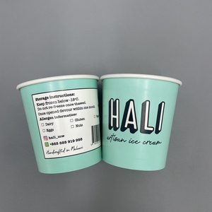 Tazas de helado impresas personalizadas de pared simple de 4oz 8oz 16oz, tapas de sellado para postres, galletas, fideos, <span class=keywords><strong>hamburguesas</strong></span> - Product Image 1