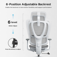 Chaise de bureau ergonomique à dossier haut personnalisée pour cadre dirigeant, avec soutien lombaire dynamique et accoudoirs réglables 4D