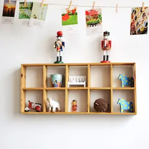 10 compartimentos, armario de almacenamiento colgante montado en la pared, estante de decoración, portavasos de café, estante de exhibición de muñecas de juguete - Product Image 5