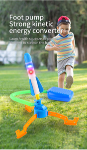 Juguete de Catapulta para Niños, de Empuje con el Pie, para Interiores y Exteriores, Cohete con Lanzador Simple y Doble, Cohete Luminoso, Cañón de Cohetes Voladores - Product Image 2