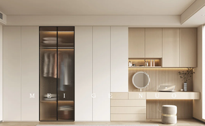 Armario de madera de melamina independiente contemporáneo para apartamento Hotel taller puertas con bisagras características plegables limpias para conveniente - Product Image 2