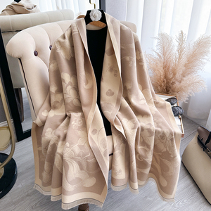 <span class=keywords><strong>2026</strong></span>秋冬 レディース 高級 暖かい ポリエステル ショール 新柄 森をテーマにした カラーブロッキング 両面スカーフ - Product Image 4