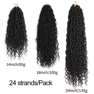 24 mèches de cheveux synthétiques bouclés blonds ombrés, faux locs ondulés au crochet avec extrémités bouclées, extensions de cheveux synthétiques de style bohème pour femmes noires - Product Image 3