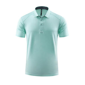 Men's Quick Dry Shirt Short Sleeve Solid Color Knitted Polyester Casual Wear With Logo Front Heat Transfer Printing - Product Image 5