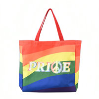 Sac fourre-tout en toile imprimé personnalisé avec le drapeau arc-en-ciel de la fierté LGBT