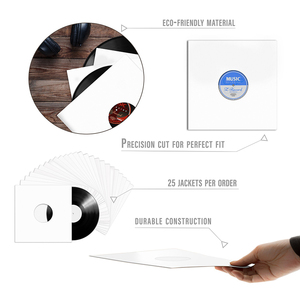 Bìa Hồ Sơ LP Bìa Các Tông Trắng 12 Inch Vinyl Lưu Trữ Bìa Có Lỗ - Product Image 4