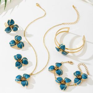 Conjunto de Joyería Vintage para Mujer, Chapado en Oro, Aleación Metálica con Esmalte de Aceite, para Aniversarios y Ocasiones Especiales - Product Image 2