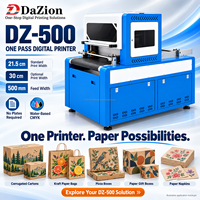 Nouvelle imprimante numérique à passage unique DZ-500 automatique CMYK à encre pigmentée pour boîtes à pizza et sacs en papier kraft, directement de l'usine