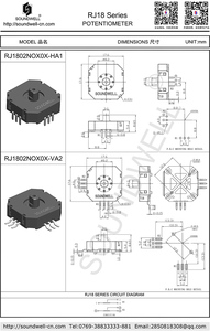Potentiomètre de joystick électronique RJ18, potentiomètres de contrôleur de joystick, potentiomètre de trimmer de joystick SOUNDWELL - Product Image 2