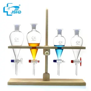 JSHD 핫 세일 실험실 유리 500ml 1000ml 2000ml 배 모양의 실험실 유리 분리기 깔때기 stopcock
