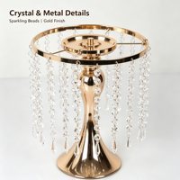 Vase décoratif doré en fer électroplaqué de style américain pour centre de table de mariage extérieur avec fleurs artificielles