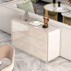 Lxyx Luxury Champagne Color 5 Drawer <b>Chest</b> Eco Friendly Modular Minimalist Bedroom <b>Storage</b> Cabinet Home Bed End <b>Large</b> Capacity - Product Image 4