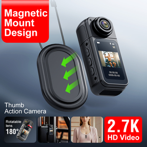 Caméra portable magnétique mains libres S70, caméra d'action au pouce, vidéo HD 2.7K, mini caméra Vlog avec contrôle via application Wi-Fi - Product Image 2