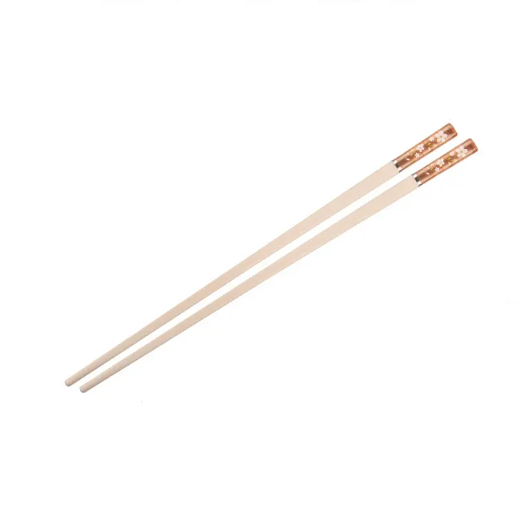 Japanese Style Reusable Non Slip Cherry Flower Design Pink Green 5 Pairs Alloy Fiberglass Chopsticks Gift Set