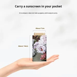 Nuevo Paraguas de Bolsillo Mini Plano con Cadena de Perlas, Protección Solar UV de Vinilo al 40%, Apertura Automática de 6 Varillas, Regalo Publicitario, Doble Uso para Mujer - Product Image 3