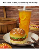 Balle anti-stress souple en PU, modèle de simulation de sandwich, hamburger et hot-dog, pour présentation en cuisine, accessoires alimentaires et décoration de café