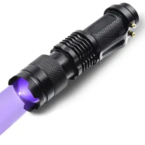 Lanterna UV LED Lanterna ultravioleta Zoomable Mini lâmpada de inspeção 395/365nm Pet ferramentas detector de manchas de urina