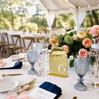 Support de table personnalisé 1-10 avec franges dorées pour restaurant, fête d'anniversaire, bar de luxe pour enfants, numéros de table en acrylique argenté grande taille