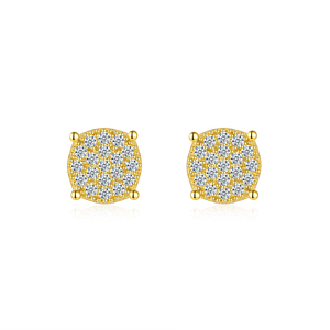 Boucles d'oreilles clous en moissanite pour femme <span class=keywords><strong>Char</strong></span> En Jewelry, plaquées or, hypoallergéniques, en argent sterling, grandes et brillantes, imitation diamant - Product Image 3