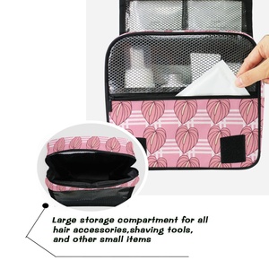 <b>Small</b> Travel Toiletry <b>Bag</b> Hawaii Palaka Pink Flower Portable Waterproof Zipper Cosmetic <b>Bag</b> for Women Hanging Makeup <b>Bag</b> - Product Image 5