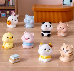 miniatur 3d tierkarikatur spielzeug modell forst märchen dekoration harz handwerk mini bär schwein tiger kaninchen ente kuh katze hund figuren