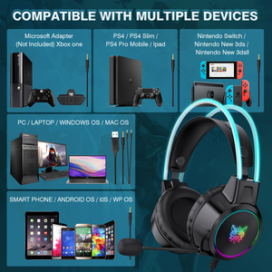 Almacén en el extranjero <span class=keywords><strong>Onikuma</strong></span> X15 <span class=keywords><strong>PRO</strong></span> Auriculares con cancelación de ruido con micrófono Auriculares para juegos con luz LED para auriculares para juegos PS4 - Product Image 2