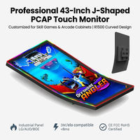 Moniteur de jeu incurvé J de 43 pouces, écran tactile PCAP TwinStar J43, écran LED pour machines de jeux d'arcade