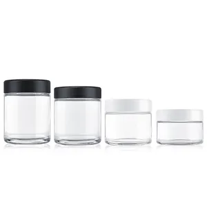1oz 2oz 3oz 4oz 5oz 8oz Child resistant glass concentrate jar /container with black cap