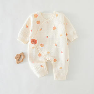 Traje de punto de una pieza para bebé de Otoño Invierno, mameluco fino de capa de aire de algodón con costuras sin hueso y estilo bonito para usar al aire libre - Product Image 5