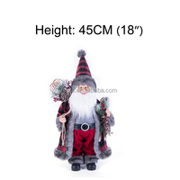 Adornos decorativos de Papá Noel de Navidad en negro y rojo, técnica hecha a mano, bolsa de regalo artesanal, raqueta, adornos navideños para papá