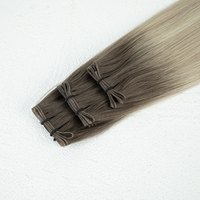 Extensions de cheveux Genius Weft de qualité supérieure # 5ATP18B/62 Ombre Blonde 100% Cheveux Humains Bruts Ultra-Fins Trame Invisible Vente en Gros