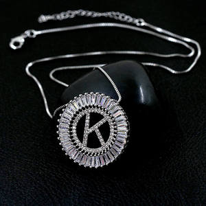 Ewlace old/ililver 26 olor 26 Letters eckicklace omen Opper irircon A-Z ame nitials - Product Image 5