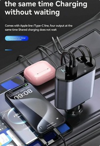<span class=keywords><strong>Chargeur</strong></span> de <span class=keywords><strong>voiture</strong></span> <span class=keywords><strong>USB</strong></span> rétractable 4 en 1 à charge rapide 120W, adaptateur <span class=keywords><strong>Type</strong></span> <span class=keywords><strong>C</strong></span>, <span class=keywords><strong>chargeur</strong></span> de téléphone portable <span class=keywords><strong>USB</strong></span> pour <span class=keywords><strong>voiture</strong></span>, Cargador De Coche - Product Image 3