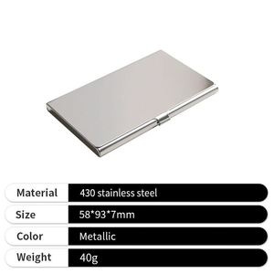 Tarjetero Metálico Delgado Rectangular de Acero Inoxidable para Tarjetas de Crédito e Identificación, Ideal para Promociones, Venta al Por Mayor - Product Image 4