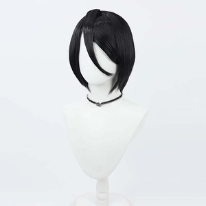 Peluca Corta Negra Lisa para Cosplay de <span class=keywords><strong>BLEACH</strong></span>, Aizen Sousuke, Chika Shihoin, Kuchiki <span class=keywords><strong>Rukia</strong></span>, para Fiesta de Halloween, AOKG-086 - Product Image 5