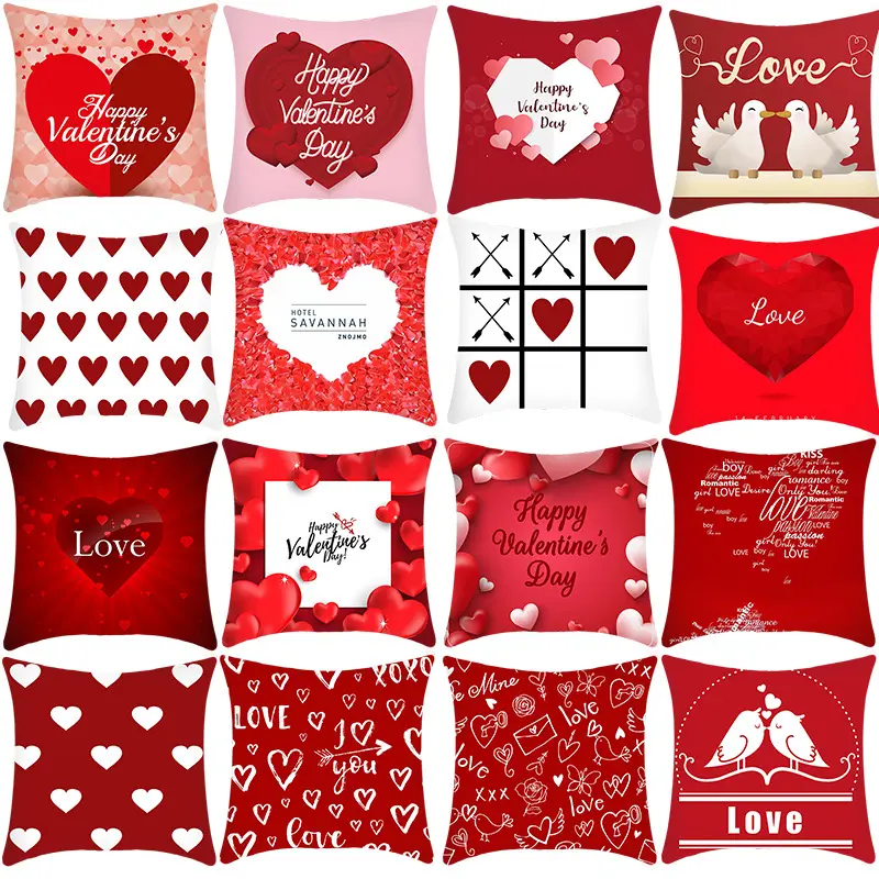 Sarung Bantal Cetak Mewah Pendek Hari Valentine 2023 Sarung Bantal Dekorasi Sofa Rumah Hari Valentine