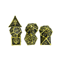 Ensemble de dés de jeu de rôle D&D en métal bronze antique, faits à la main, polyédriques, D20, 7 pièces, en matériaux personnalisés, moulés de manière écologique